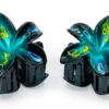 Painted Mini Plumeria Hair Clip Set: Dark Blue