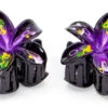 Painted Mini Plumeria Hair Clip Set: Dark Purple