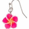 Small Plumeria Dangle Earrings: Pink