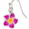 Small Plumeria Dangle Earrings: Purple