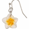 Small Plumeria Dangle Earrings: White