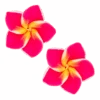 Medium Plumeria Stud Earrings: Pink