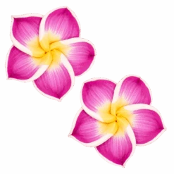 Medium Plumeria Stud Earrings: Purple