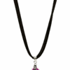 Plumeria Pendant On Corded Necklace: Purple