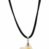 Plumeria Pendant On Corded Necklace: White