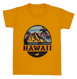 Hawaiian Performance Surfwear® Child's Tee - Tropical Sunset: Gold
