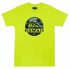 Hawaiian Athletics® Sports Tee - Tropical Sunset: Safety Yellow