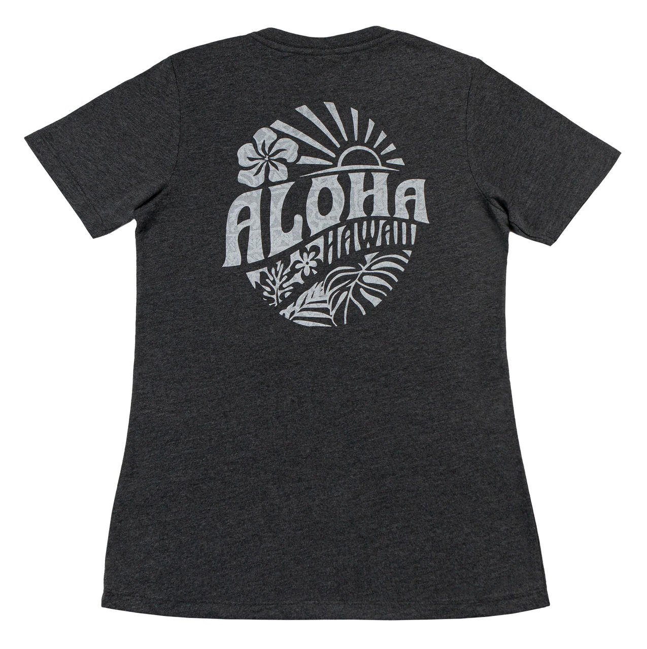 Island Girl® Surf Tee - Sunny Aloha: Charcoal Heather 6 Island Girl® Surf Tee - Sunny Aloha: Charcoal Heather - Image 6