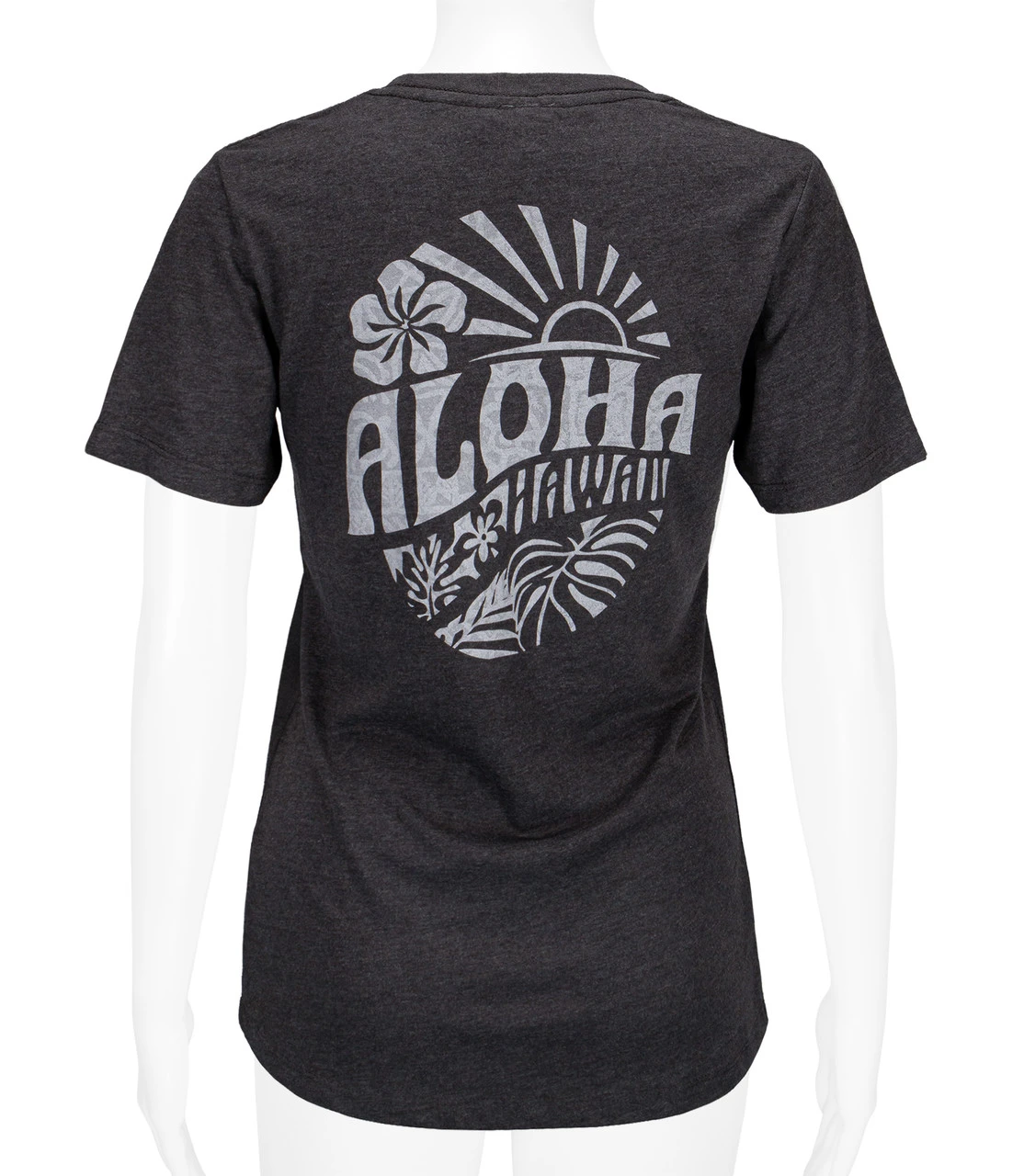 Island Girl® Surf Tee - Sunny Aloha: Charcoal Heather 1 Island Girl® Surf Tee - Sunny Aloha: Charcoal Heather