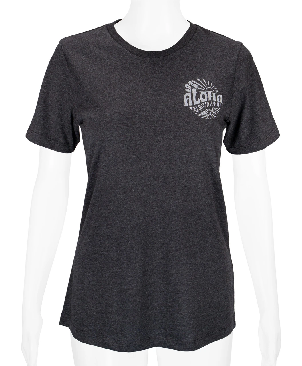 Island Girl® Surf Tee - Sunny Aloha: Charcoal Heather 4 Island Girl® Surf Tee - Sunny Aloha: Charcoal Heather - Image 4