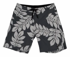 Hawaiian Performance Surfwear® Waverider Board Shorts - Floral: Charcoal