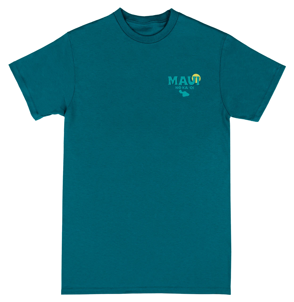 Crew Neck Tee - MAUI Ocean: Teal 1 Crew Neck Tee - MAUI Ocean: Teal