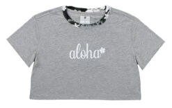 Island Design Collection Crop Tee: Gray -Fashion Clothing Store 86818 IDC CropTee Gray 66444.1707852671