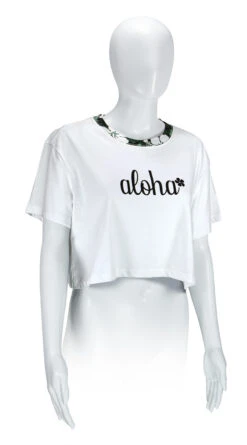 Island Design Collection Crop Tee: White -Fashion Clothing Store 86821 IDC CropTeeWhite 93631.1707852625