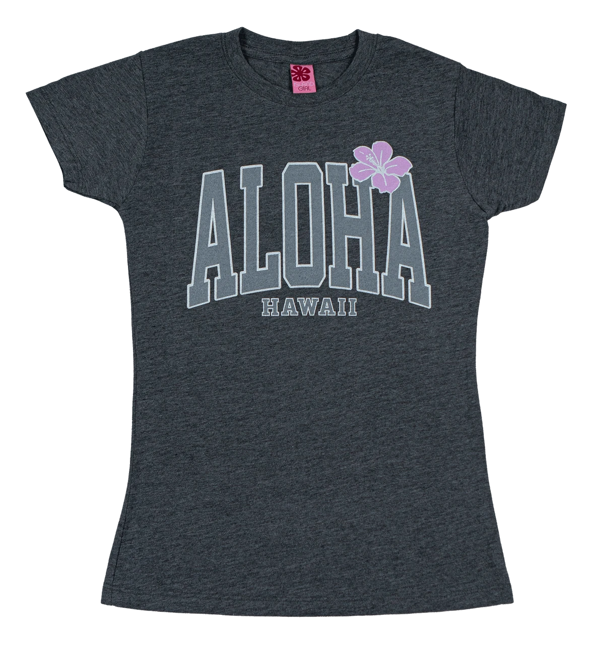 Island Girl® Surf Tee - Big Aloha: Charcoal Heather 1 Island Girl® Surf Tee - Big Aloha: Charcoal Heather