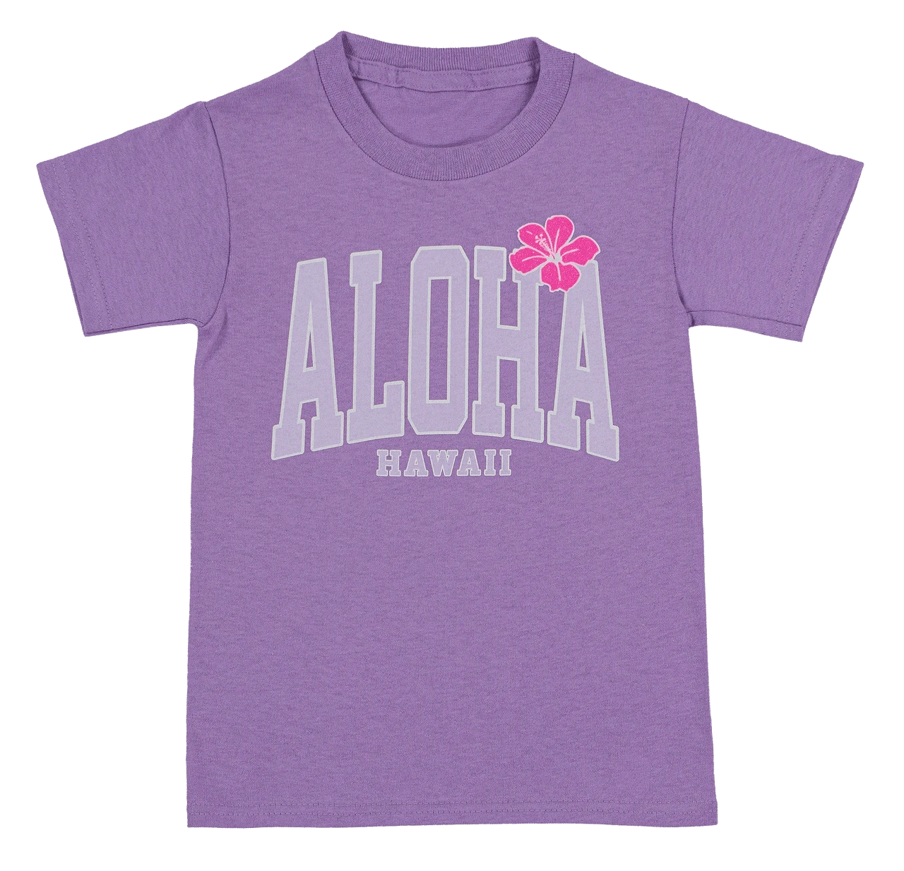 Hawaiian Performance Surfwear® Child's Tee - Big Aloha: Lavender 1 Hawaiian Performance Surfwear® Child's Tee - Big Aloha: Lavender