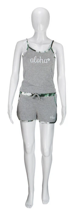 Island Design Collection Strap Tee: Gray -Fashion Clothing Store IDC StrapTeeShortsCombo Gray 43434.1707852754