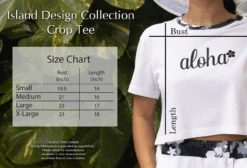 Island Design Collection Crop Tee: Gray -Fashion Clothing Store IDC CropTop Size Chart 05942.1707852672