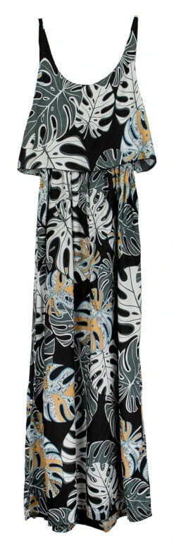 Napua Collection Ruffle Maxi Dress - Abstract Monstera: Black -Fashion Clothing Store IMG 3585 22268.1707875975