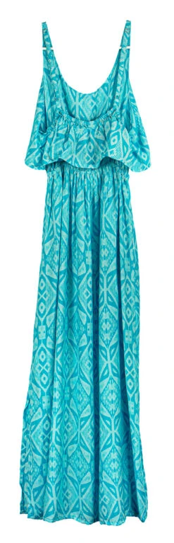 Napua Collection Ruffle Maxi Dress - Batik: Turquoise -Fashion Clothing Store IMG 3596 12313.1707876024