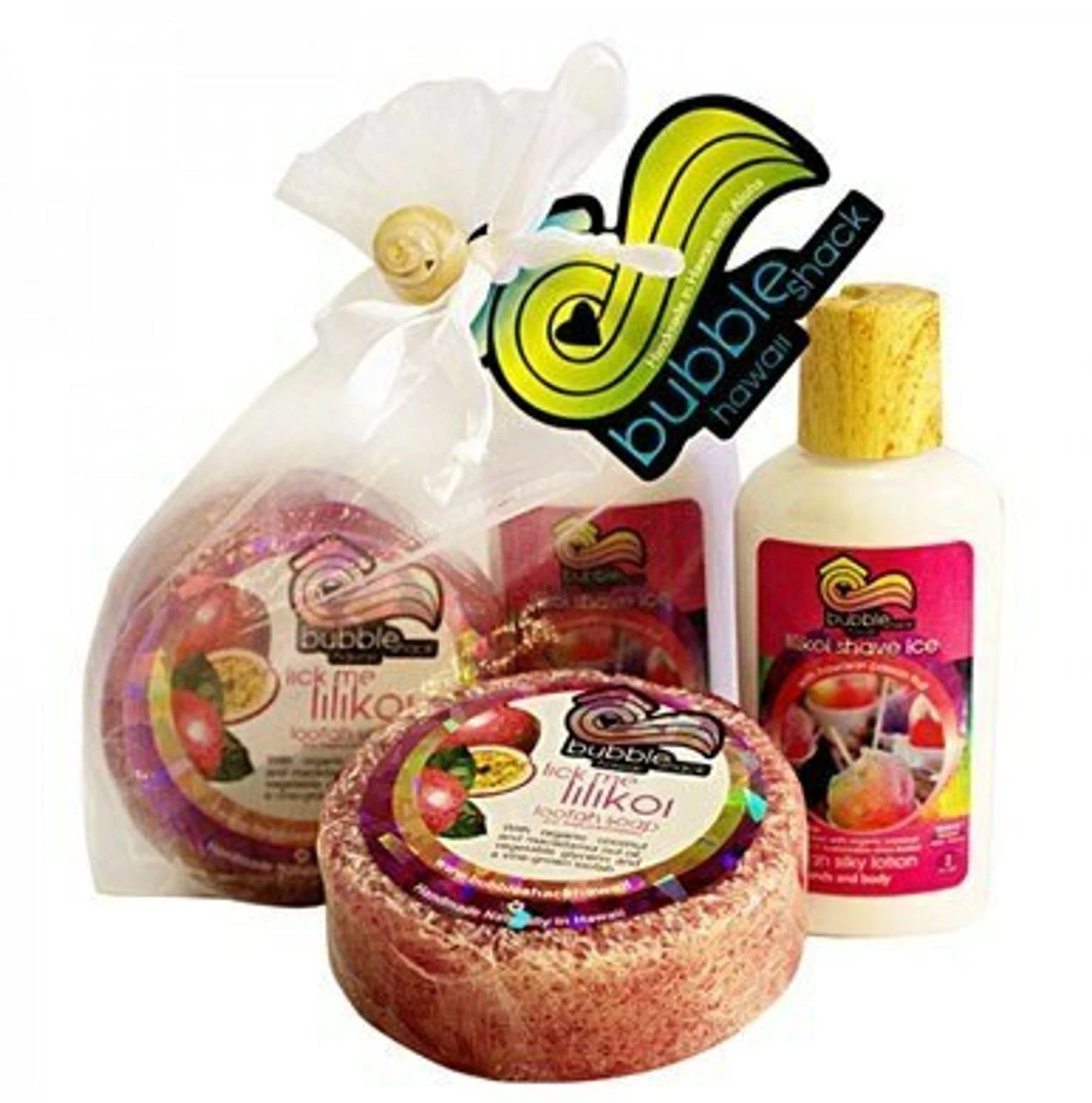 Mini Lotion/Organic Loofah Soap Gift Set: Lilikoi Shave Ice 1 Mini Lotion/Organic Loofah Soap Gift Set: Lilikoi Shave Ice