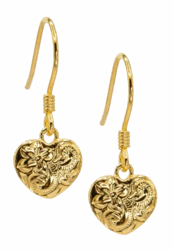 Moana Collection Gold Dangle Earring: Heart