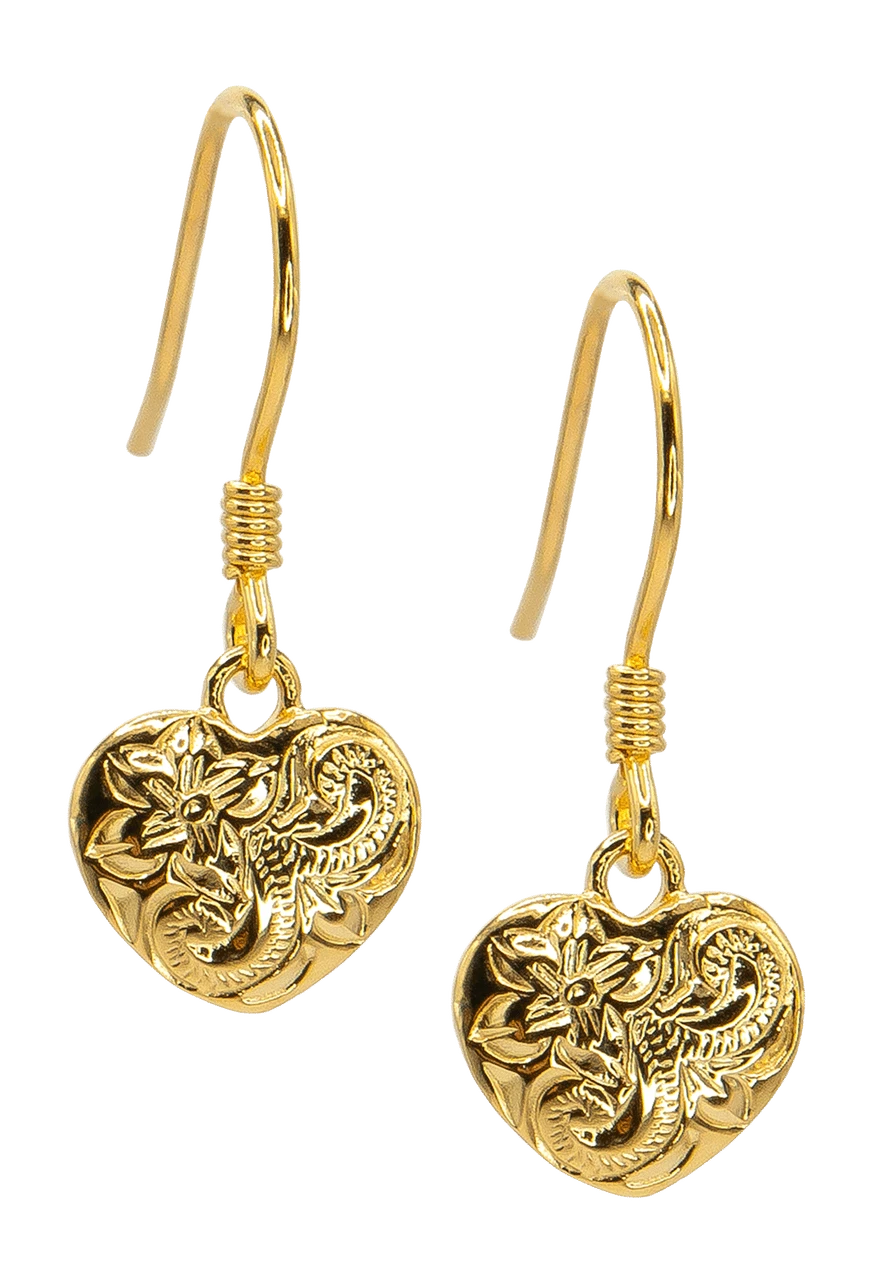 Moana Collection Gold Dangle Earring: Heart 1 Moana Collection Gold Dangle Earring: Heart