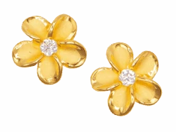 Moana Collection Gold Earring Stud: Plumeria