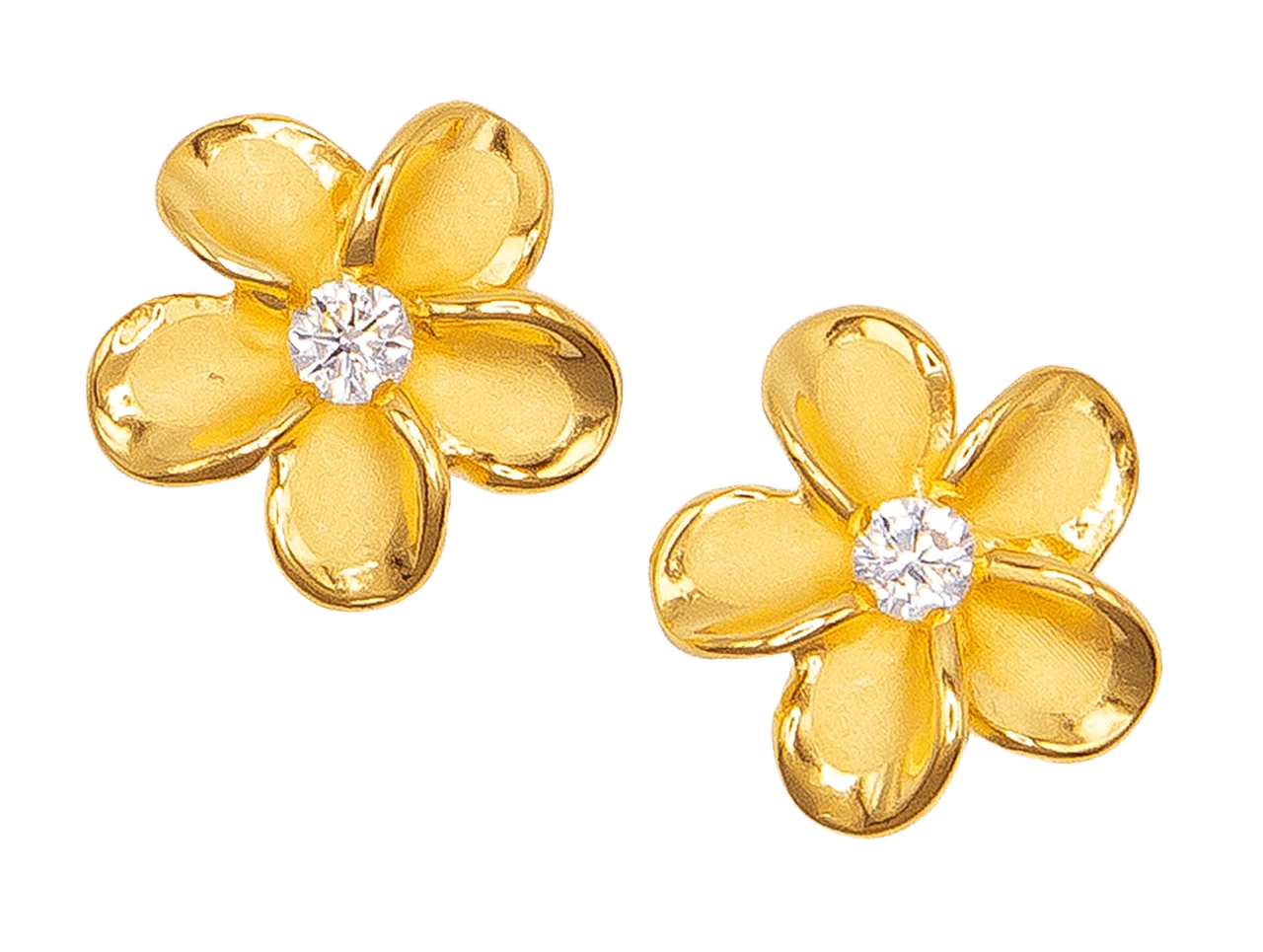 Moana Collection Gold Earring Stud: Plumeria 1 Moana Collection Gold Earring Stud: Plumeria