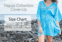 Napua Collection Cover Ups: Monstera Leaf - Gray/White -Fashion Clothing Store Napua Collection Cover ups 44035.1707852972