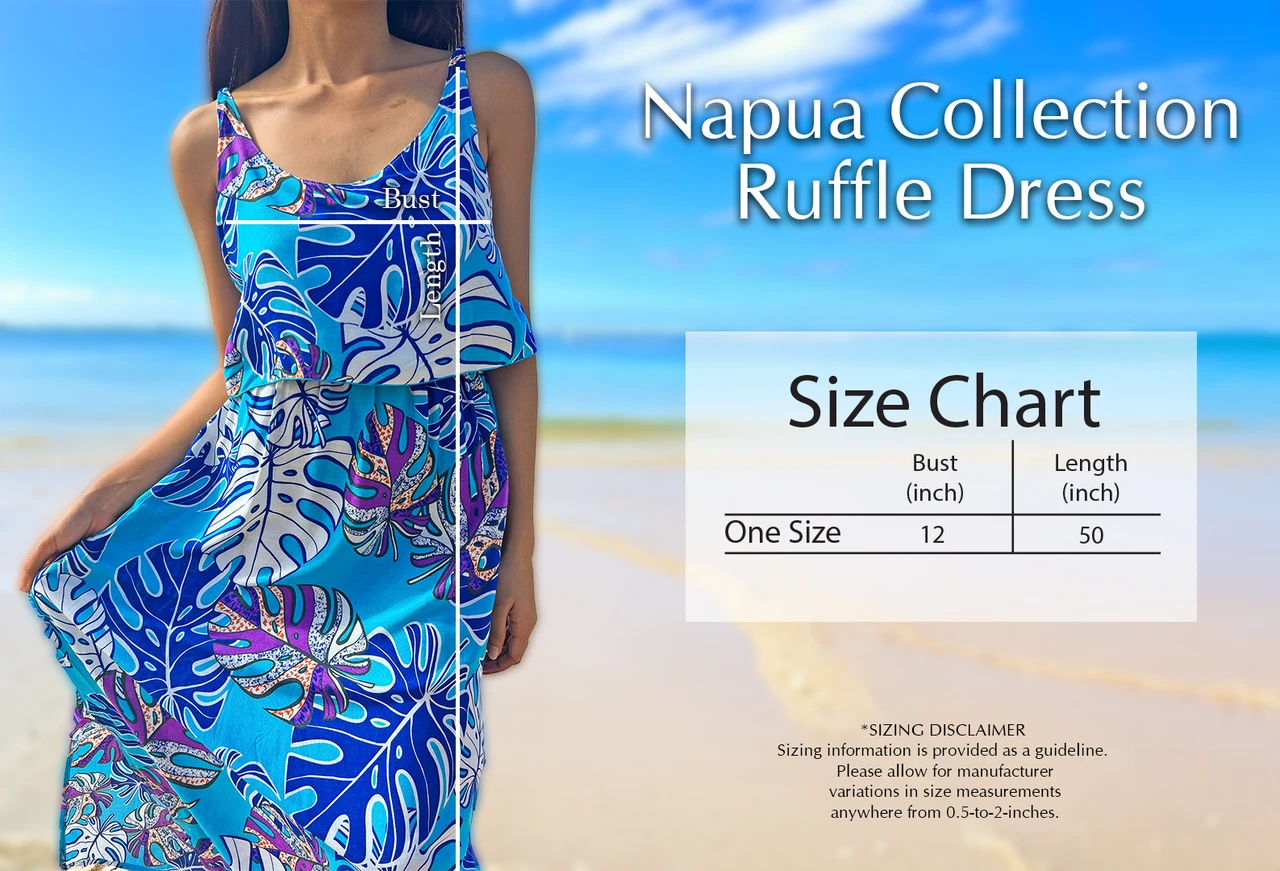 Napua Collection Ruffle Maxi Dress - Monstera Palm: Black 5 Napua Collection Ruffle Maxi Dress - Monstera Palm: Black - Image 5