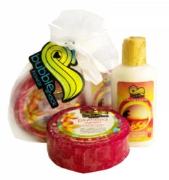 Mini Lotion/Organic Loofah Soap Gift Set: Plumeria Sunset