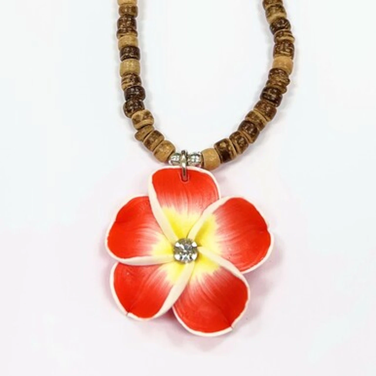 Island Edge® Beaded Necklace - Flower Red 1 Island Edge® Beaded Necklace - Flower Red