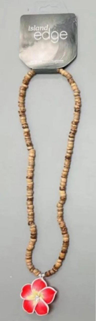 Island Edge® Beaded Necklace - Flower Red 2 Island Edge® Beaded Necklace - Flower Red - Image 2