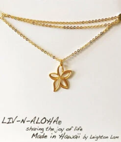 Liv-N-Aloha® Gold Chain Plumeria Cut Out Necklace