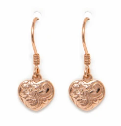 Moana Collection Rose Gold Dangle Earring: Heart