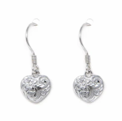 Moana Collection Sterling Silver Dangle Earring: Heart