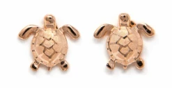 Moana Collection Rose Gold Earring Stud: Solid Sea Turtle