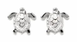 Moana Collection Sterling Silver Earring Stud: Solid Sea Turtle