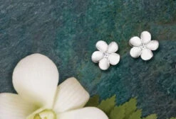 Ku'uipo Sterling Silver Plumeria Earrings